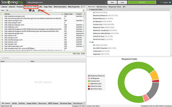 Kiểm tra lỗi khi cài đặt Screamingfrog
