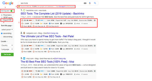 09-serp-cua-addon-seoquake Chỉ số của SERP (Search Engine Results Page) từ các trang trong kết quả tìm kiếm của Google