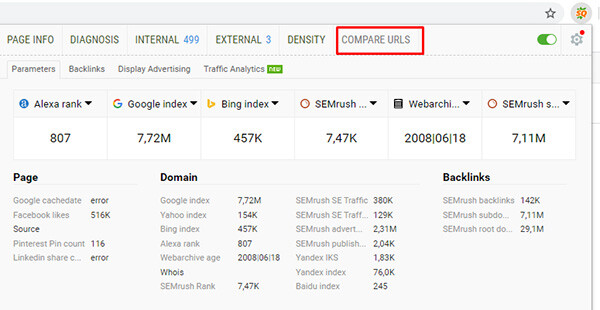 14-tinh-nang-compare-urls Chọn Compare URLs để so sánh URL