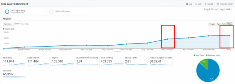 biểu đồ analytics