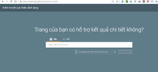 Truy cập trang web Google Rich result tester