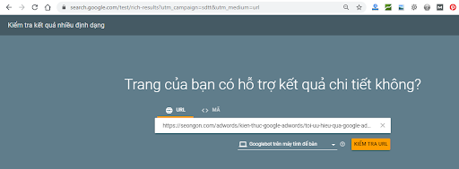 Kiểm tra xem URL đã cài schema hay chưa