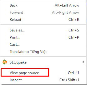 select view page source