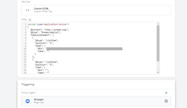 Cài mã Schema google thông qua Tag manager