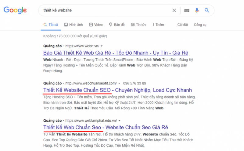 thiết kế website chuẩn SEO