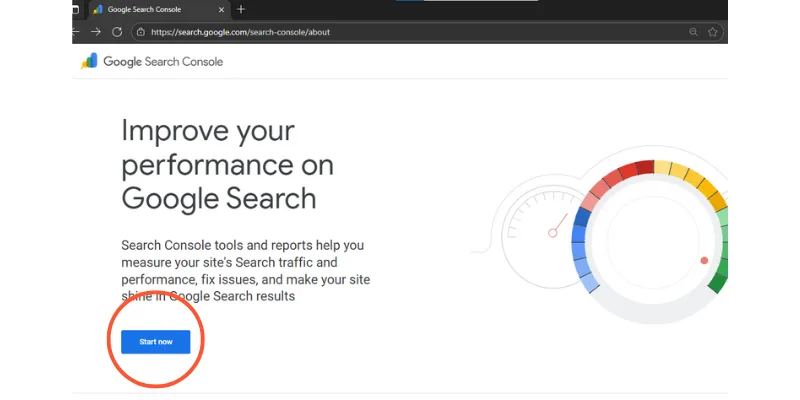 Truy cập Google search console