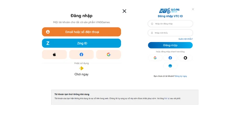Game thủ không thể login bằng tài khoản Facebook